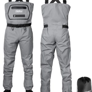 Foxelli Breathable Waders – Fly Fishing Waders for Men and Women, Stockingfoot Breathable Camo Waders for Fishing & Hunting