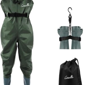GREENWATER Fishing Chest Waders for Men Women with Boots Waterproof 2ply Nylon PVC Lightweight Bootfoot Waders for Hunting