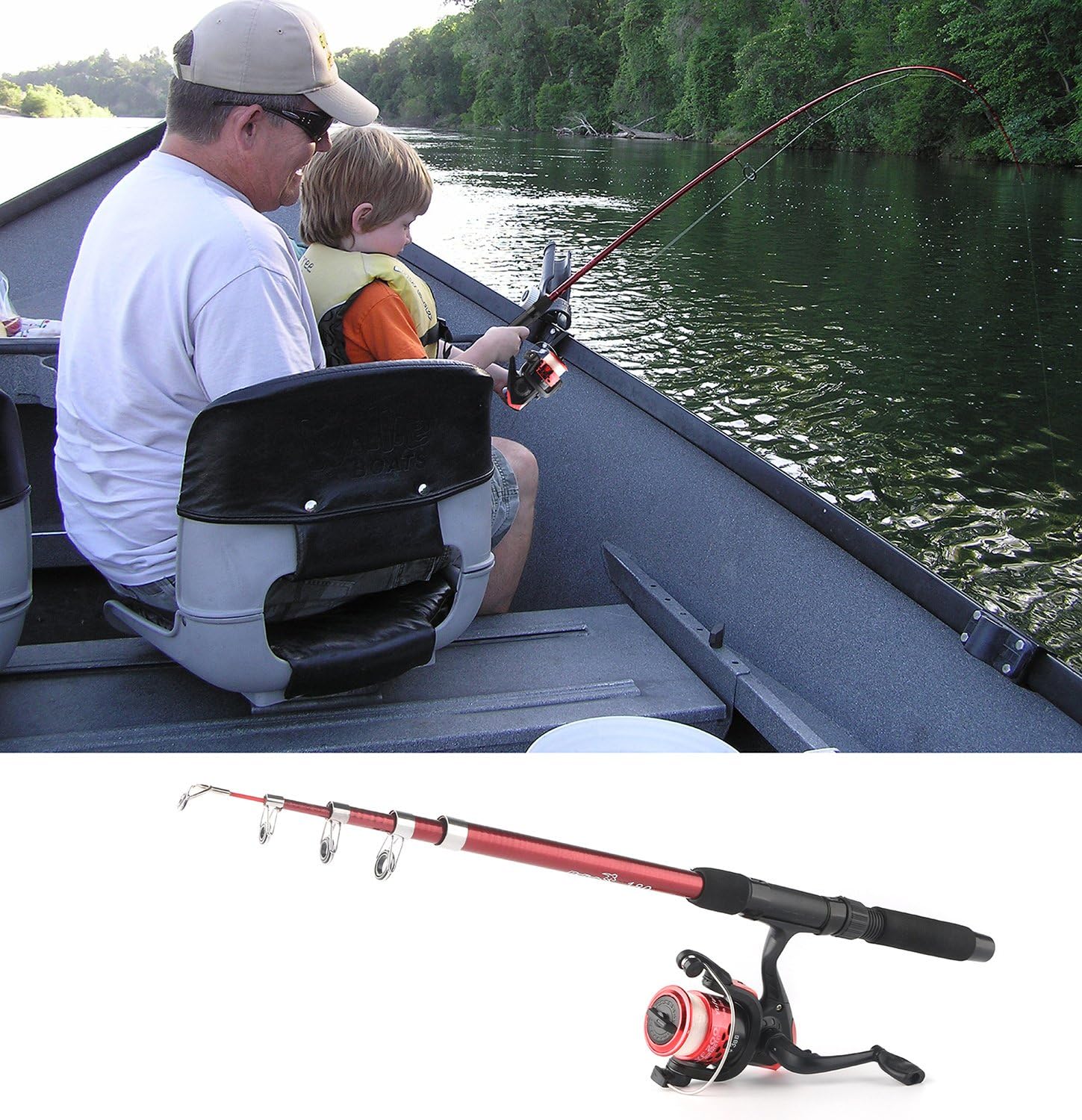 Telescopic Fishing Rod Reel Combo 2pcs 5.9FT/6.89FT Collapsible Fishing Pole Spinning Reel Lures Tackle Bag All-in-one Fishing Gear Fishing Rod Kit for Beginner Youth Adults Kids - Image 2