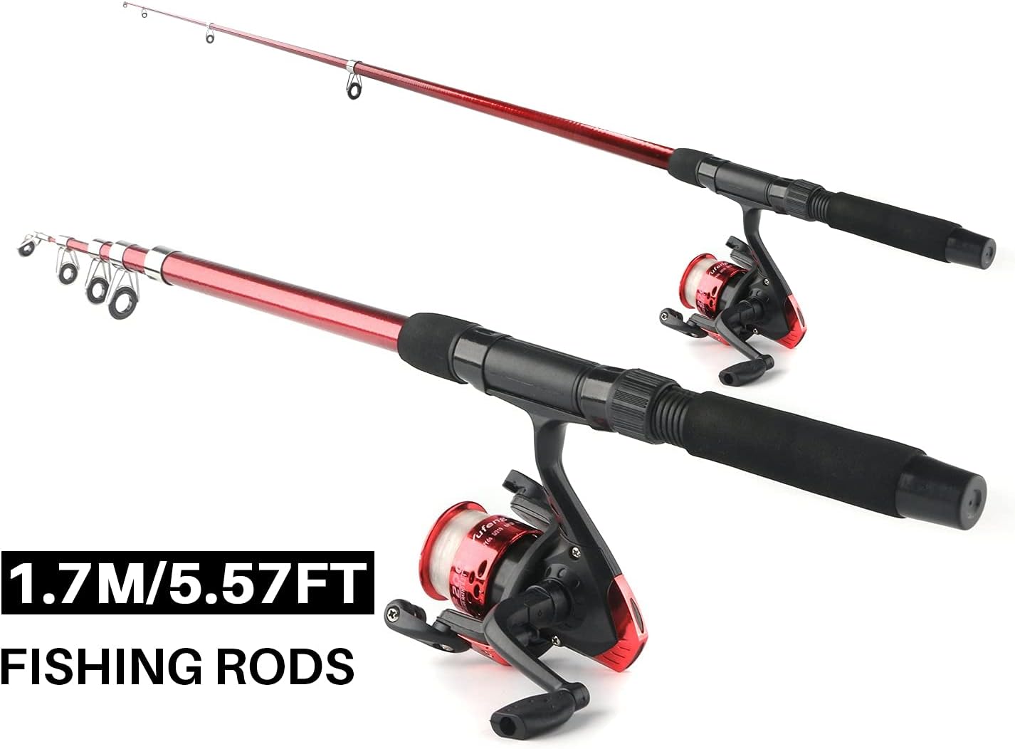 Telescopic Fishing Rod Reel Combo 2pcs 5.9FT/6.89FT Collapsible Fishing Pole Spinning Reel Lures Tackle Bag All-in-one Fishing Gear Fishing Rod Kit for Beginner Youth Adults Kids - Image 3